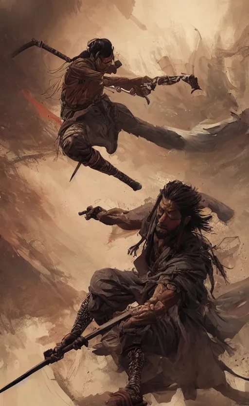 Image similar to vagabond samurai, front game card, drark, marvel comics, dark, intricate, highly detailed, smooth, artstation, digital illustration by ruan jia and mandy jurgens and artgerm and wayne barlowe and greg rutkowski and zdislav beksinski