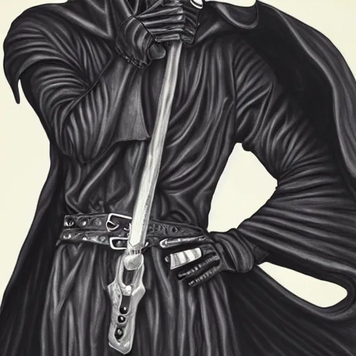 Image similar to grim reaper made of leather