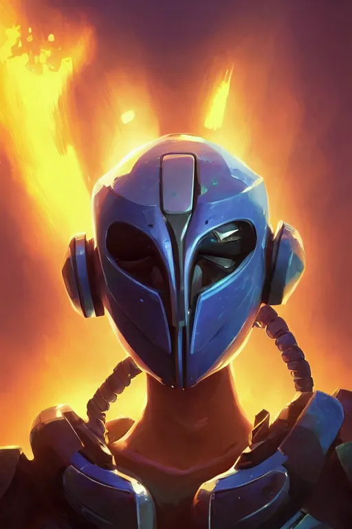 Image similar to epic mask helmet robot ninja portrait stylized as fornite style game design fanart by concept artist gervasio canda, behance hd by jesper ejsing, by rhads, makoto shinkai and lois van baarle, ilya kuvshinov, rossdraws global illumination radiating a glowing aura global illumination ray tracing hdr render in unreal engine 5