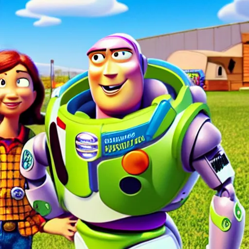 Prompt: if woody and buzz from toy story had a kid pixar animation hd