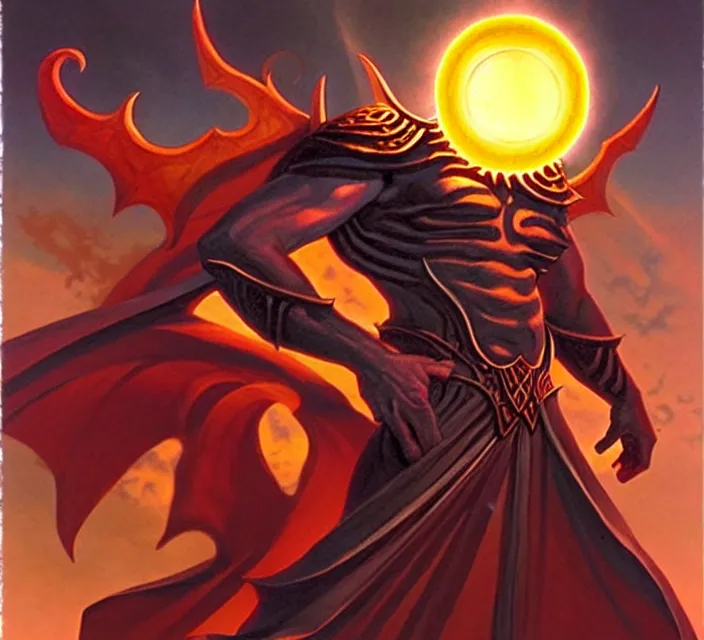 Prompt: the dark sun of athas,'dark sun'- campaign setting, brom's dark sun art