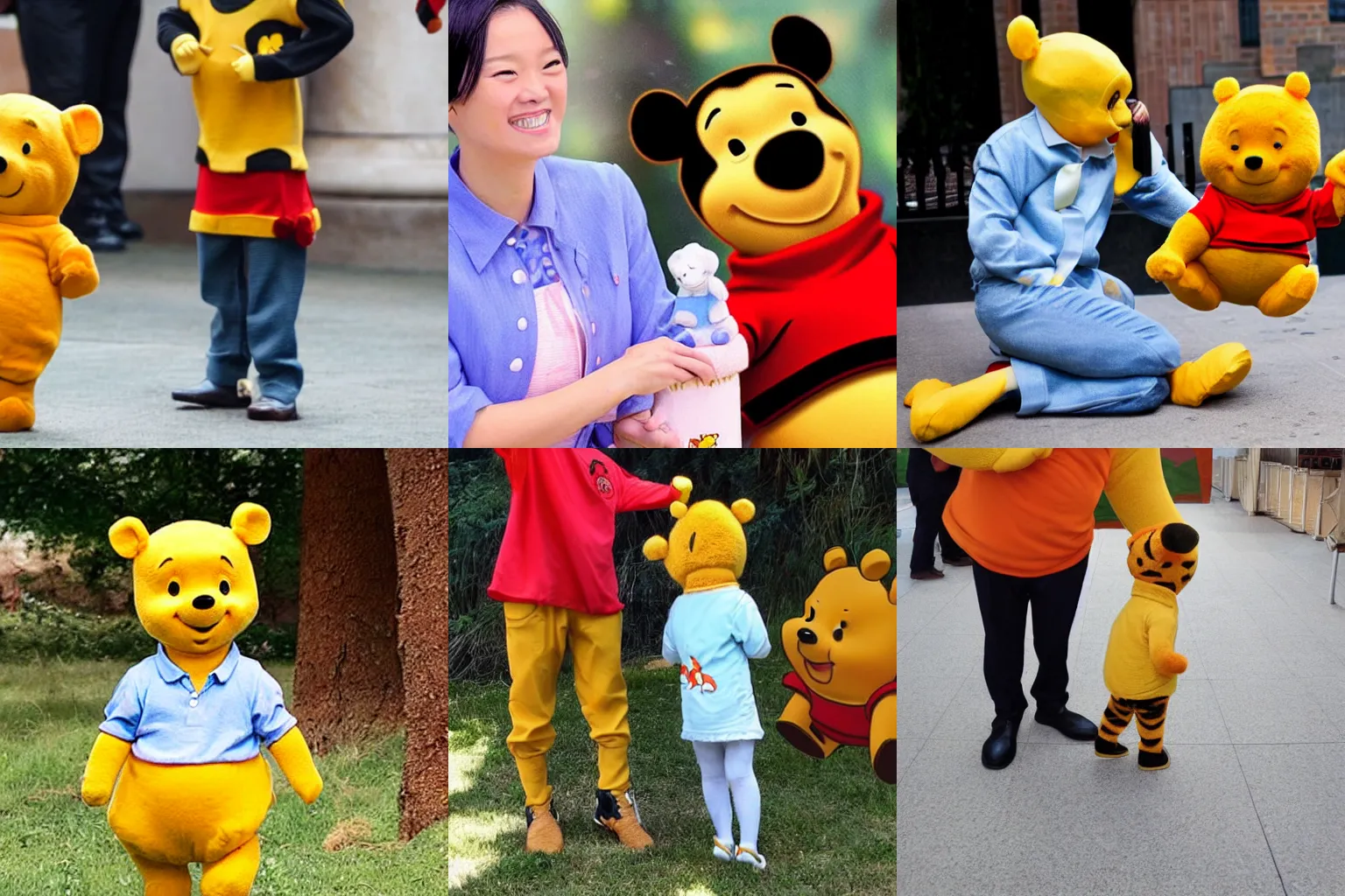 Prompt: xi jingping cosplaying as winnie the pooh