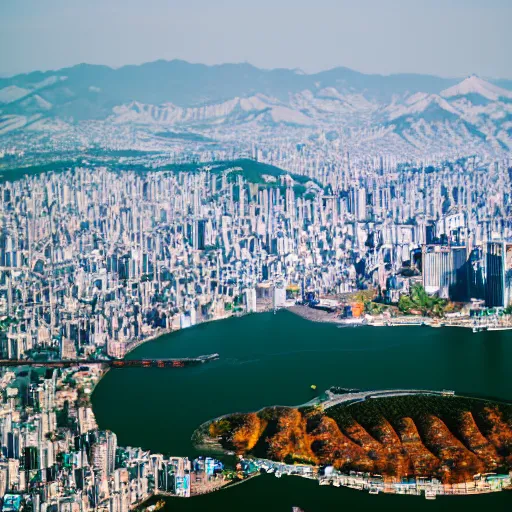 Prompt: an aerial view of Seoul