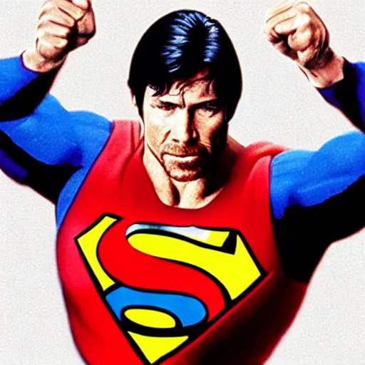 Image similar to chuck Norris as superman