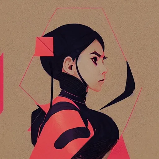 Image similar to Kunoichi profile picture by Sachin Teng, asymmetrical, Organic Painting , Matte Painting, meaningful, Powerful, geometric shapes, hard edges, graffiti, street art:2 by Sachin Teng:4