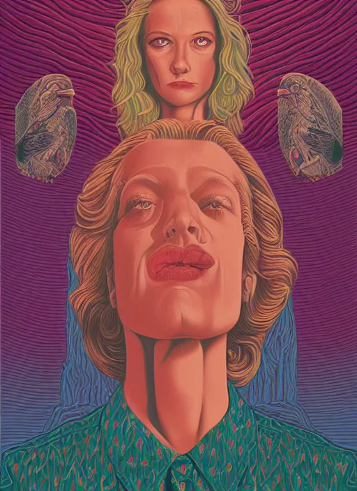 Prompt: Twin Peaks poster artwork by Casey Weldon