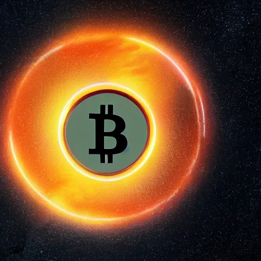 Prompt: bitcoin as a black hole in interstellar