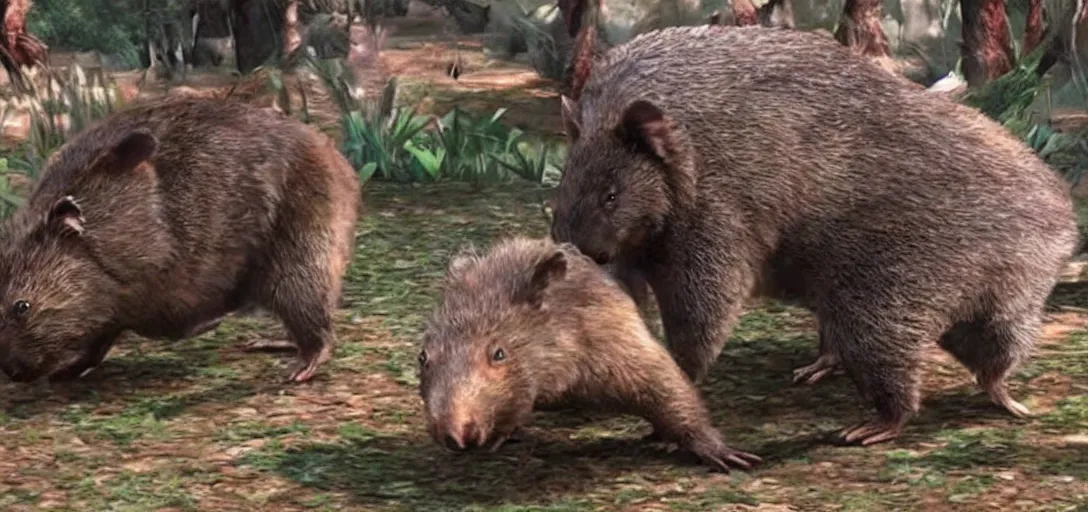 Image similar to wombat fights wombat in mortal kombat