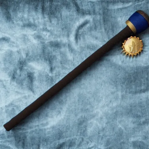 Image similar to the most mysterious magic wand laying on a velvet pillow