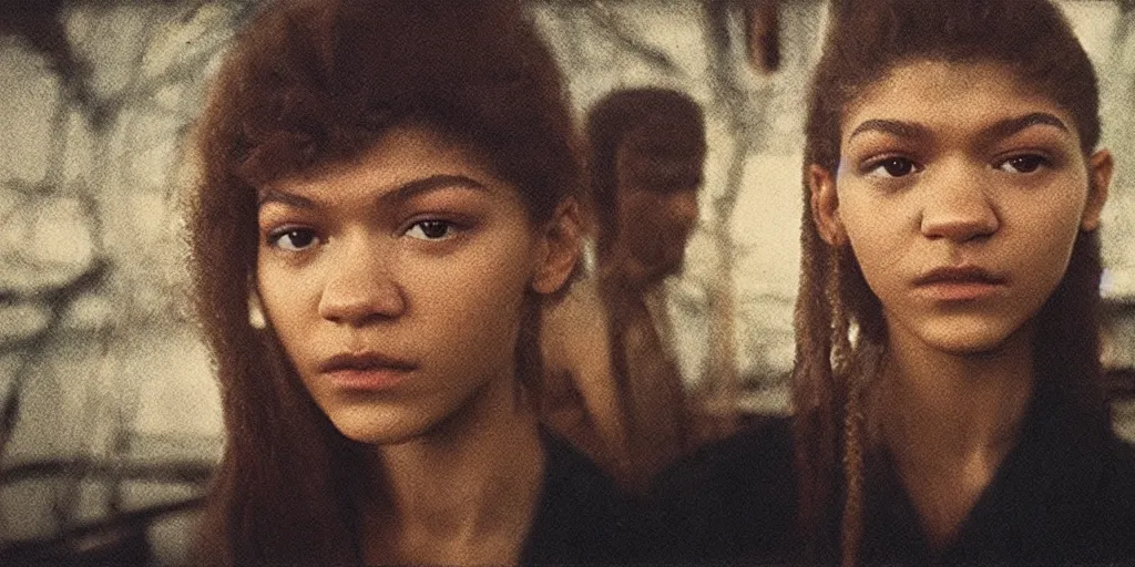 Image similar to detailed medium format photo, polaroid still from tarkovsky movie, zendaya in euphoria, haze, high production value, intricate details, 8 k resolution, hyperrealistic, hdr, photorealistic, high definition, tehnicolor, award - winning photography, masterpiece, amazing colors