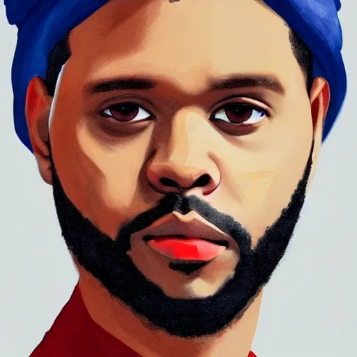 Prompt: the weeknd as girl in a pearl earring