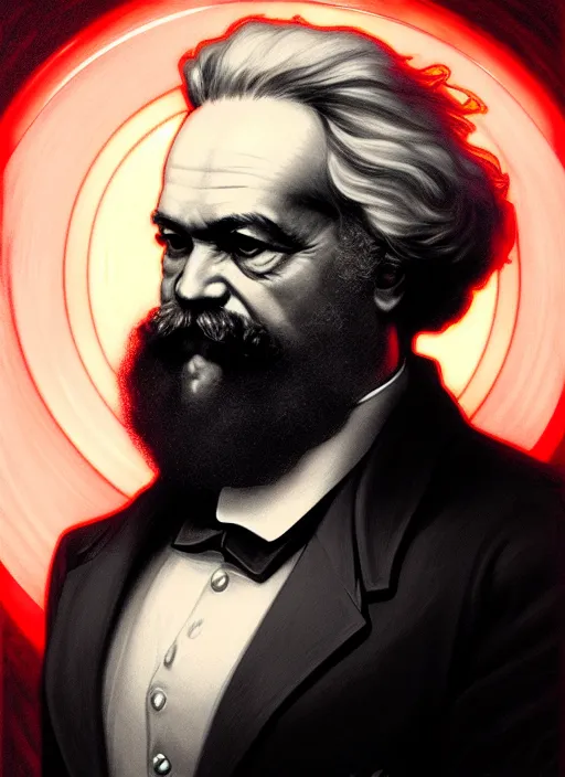 Prompt: symmetry!! portrait of karl marx, sci - fi, glowing lights!! intricate, elegant, highly detailed, digital painting, artstation, concept art, smooth, sharp focus, illustration, art by artgerm and greg rutkowski and alphonse mucha, 8 k