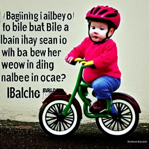 Image similar to Imagine being a baby, not even having learned how to walk yet, and someone tells you that someday you'll have to learn how to ride a bike. It would seem daunting and impossible. Yet, with each new step in the growth process, eventually, riding a bike becomes second nature. Where you are now is not where you will be in a few months or a few years. You can't look at your future goals without taking into consideration your future growth as well. You did so much with so little in the past. Just imagine what you'll do from an elevated state of alignment