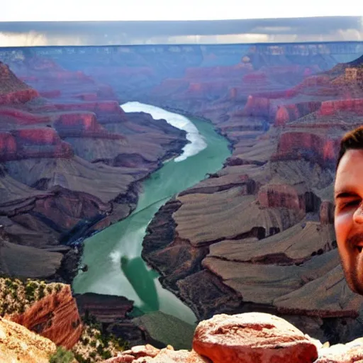 Prompt: Grand Canyon with a lot of soccer balls