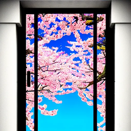 Prompt: doorway to eternal sakura ocean