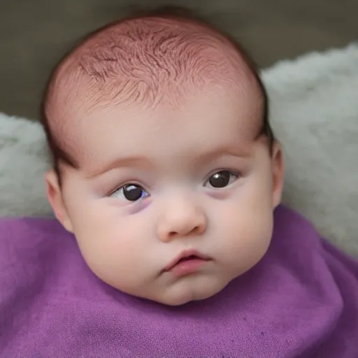 Image similar to baby with a really flat head