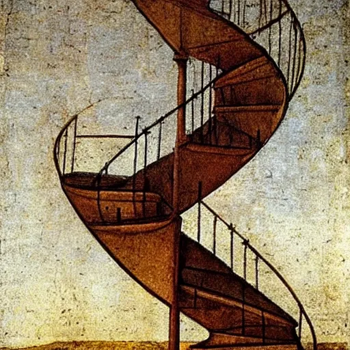 Prompt: Stairway to Heaven, by Leonardo da Vinci