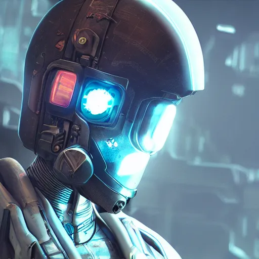 Prompt: cyberpunk helmet stylized borderland sci fiction vray render octane