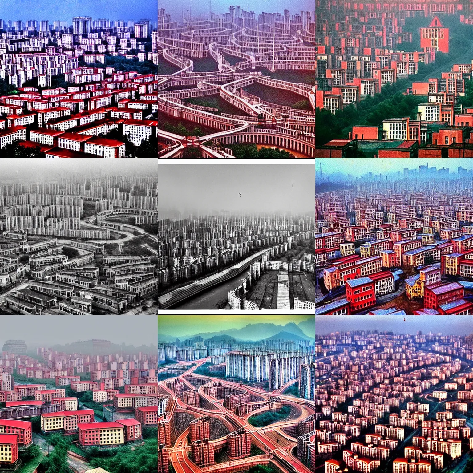 Prompt: beautiful photograph of marxist human settlement, city, communist.