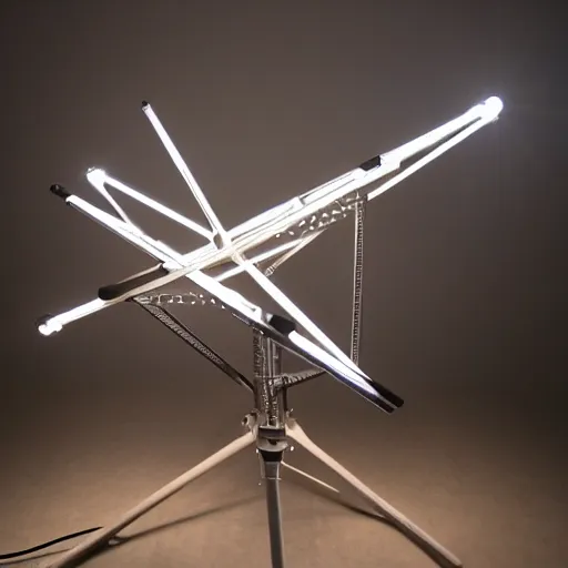 Image similar to futuristic sci - fi professional lighting. hobby diy engineering photo. tensegrity captain's chair