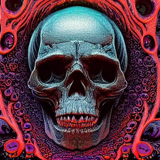 Image similar to portrait_of_a_melting_skull._intricate_abstract._psychedelic_liquod_embossed_intricate_artwork._by_Tooth_Wu_wlop_beeple_dan_mumford._octane_render_trending_on_artstat