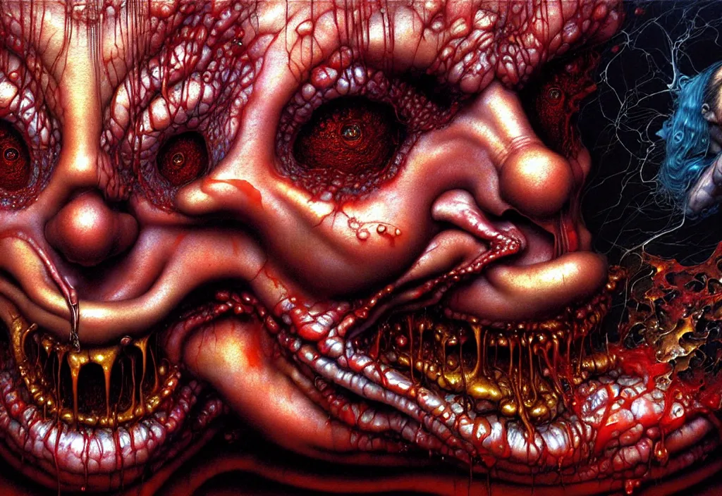 Prompt: realistic detailed photo rendered in octane 3 d, of hell by francis bacon, by ayami kojima, amano, karol bak, greg hildebrandt, and mark brooks, rich deep colors. beksinski painting, art by takato yamamoto. masterpiece. rendered in blender, ultra realistic, smooth shading, ultra detailed, high resolution, cinematic, unreal 6