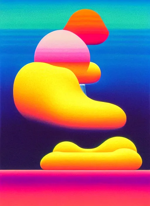 Prompt: sea by shusei nagaoka, kaws, david rudnick, airbrush on canvas, pastell colours, cell shaded, 8 k
