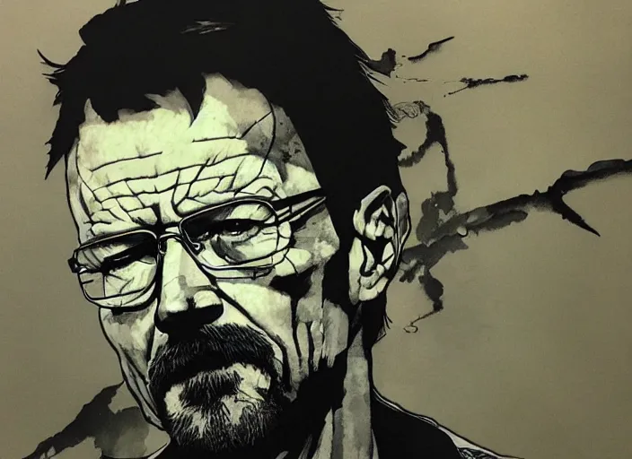 Prompt: a highly detailed beautiful portrait of walter white by yoji shinkawa