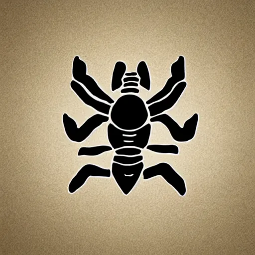 Image similar to a scorpion logo, a cartoon scorpion in circle