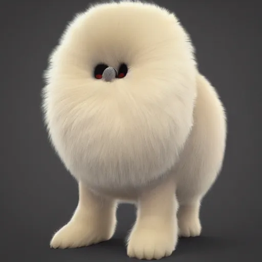 Image similar to a fluffy creature , concept art, trending on artstation 3D.