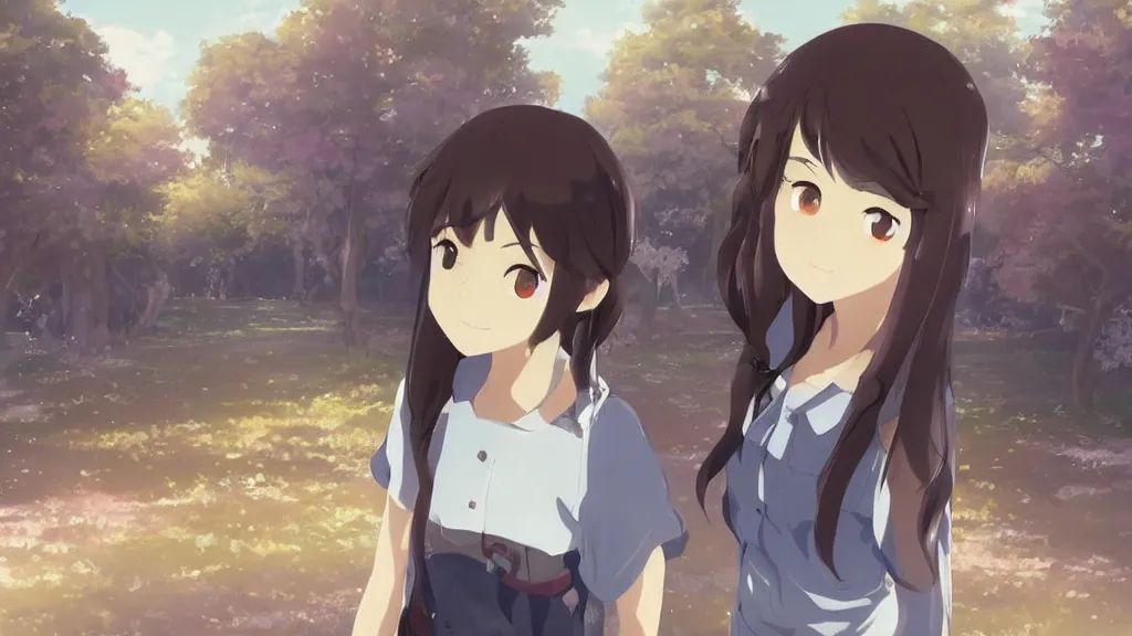 Prompt: a delightful young girl to have in class, anime concept art by Makoto Shinkai