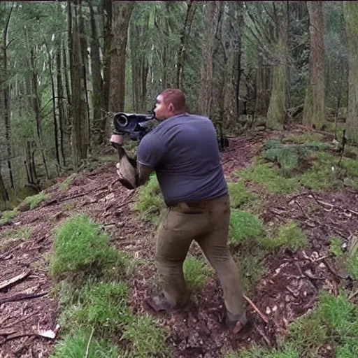 Prompt: pimp shrek throwin it back in the forest trailcam footage leaked