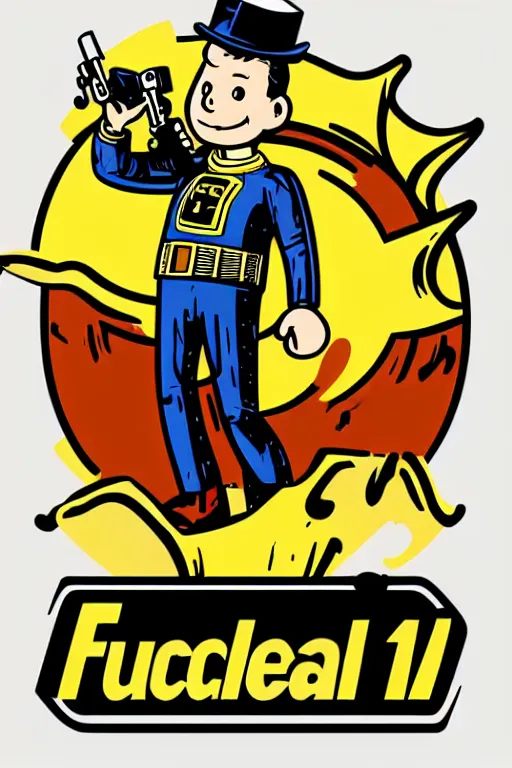 Image similar to fallout 7 6 retro futurist illustration art by butcher billy, sticker, colorful, illustration, highly detailed, simple, smooth and clean vector curves, no jagged lines, vector art, smooth andy warhol style