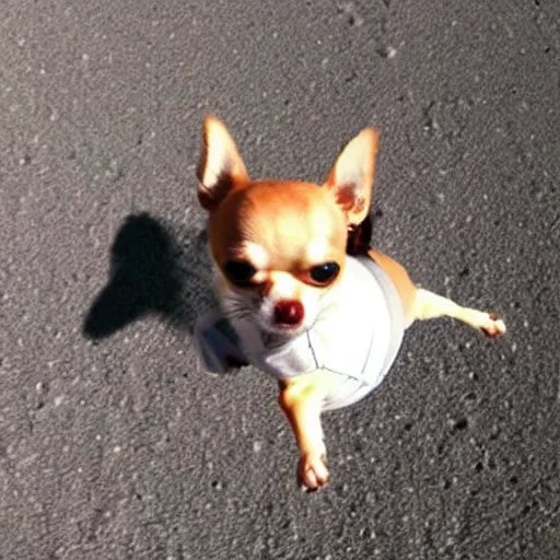 Image similar to chihuahua flies to the moon