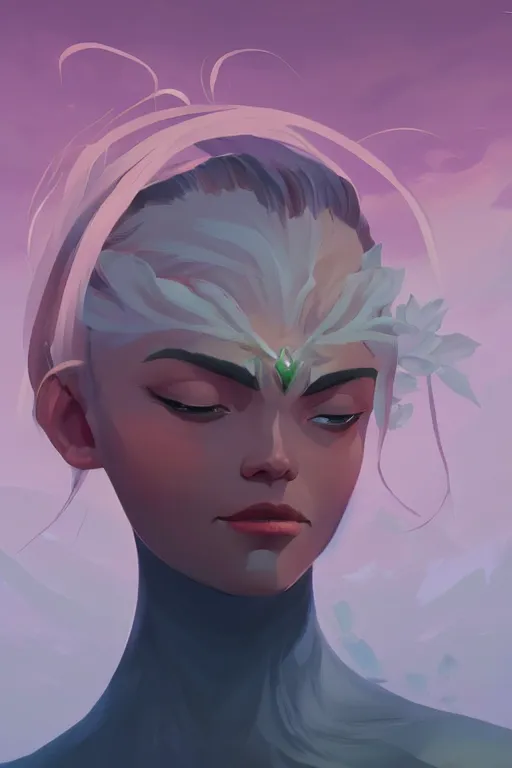 Image similar to face icon vector minimalist portrait goddess gaea, loftis, cory behance hd by jesper ejsing, by rhads, makoto shinkai and lois van baarle, ilya kuvshinov, rossdraws global illumination