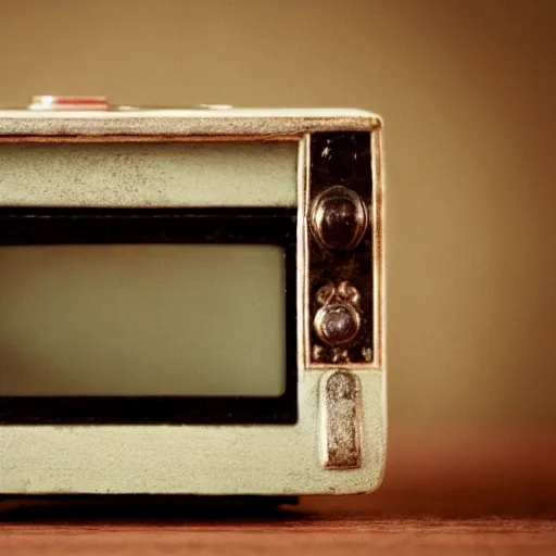 Image similar to tilt shift photo of a miniature antique tv set