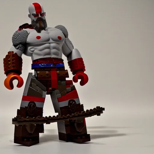 Image similar to kratos from god of war, lego set