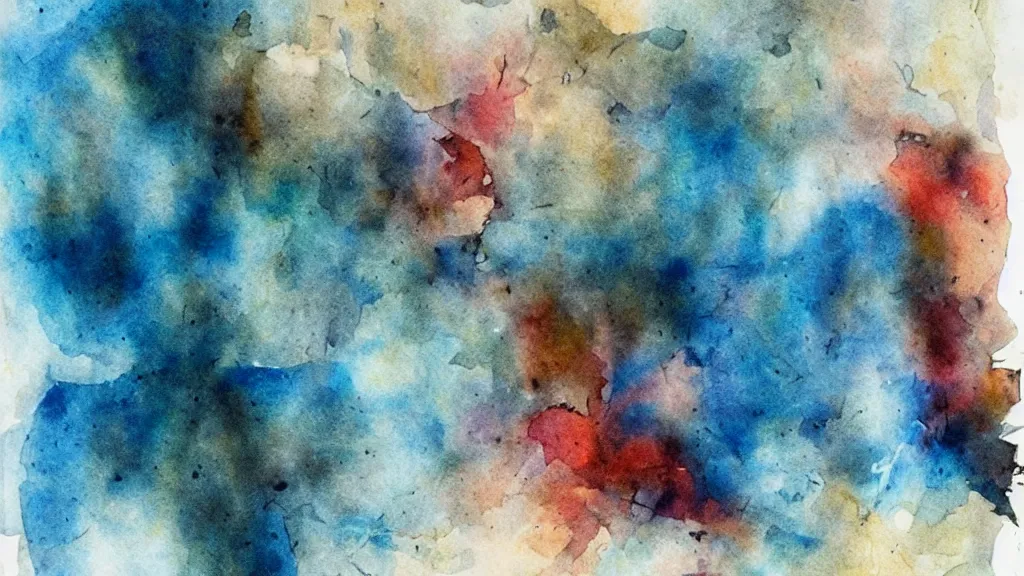 Image similar to \'The End, And The Uncertainty\', abstract ink and watercolour painting, author unknown