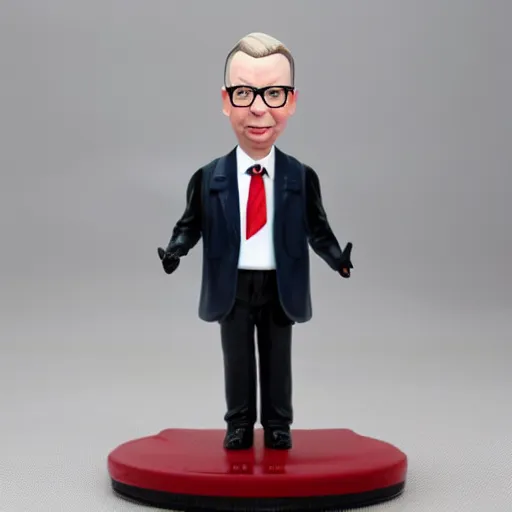 Image similar to michael gove action figure, figurine, product photo, realistic