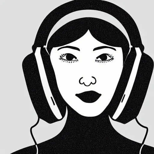 Image similar to a beautiful portrait illustration of a woman in with headphones by hed kandi, adobe illustrator