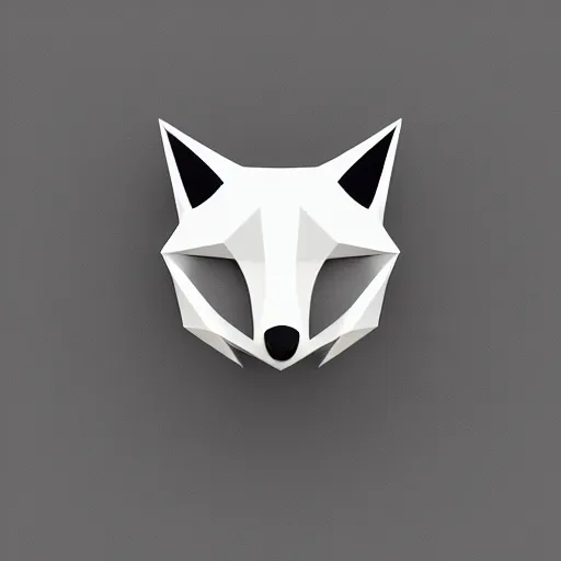 Image similar to an abstract, simplified icon depicting a fox's head, eyes open, white background, elegant, award-winning, clever, render, blender, 3d, high quality, app, ios, award winning, design