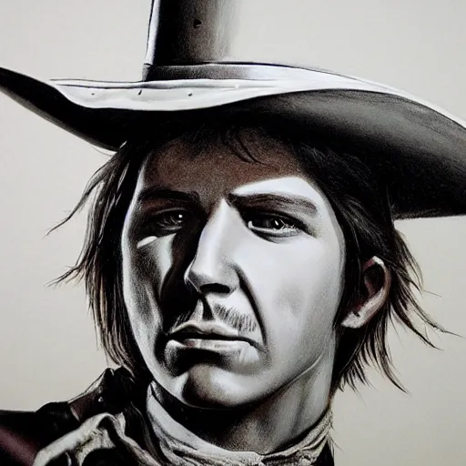Prompt: photorealism of in the style of spaghetti western, billy the kid, photorealistic, hyper realistic, realistic