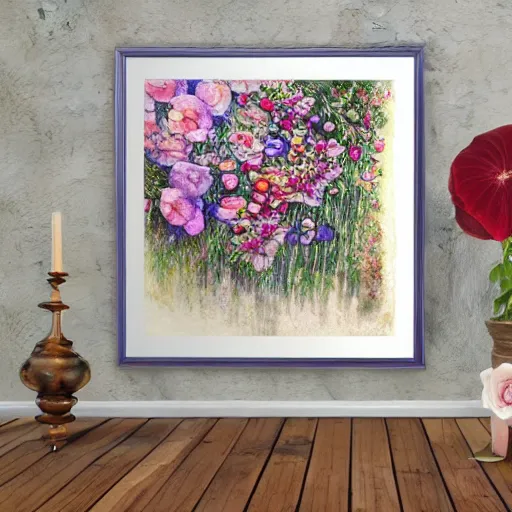 Image similar to a beautiful intricate watercolor illustration of a victorian livingroom flowers, leaves, 4 k, ultra - wide angle, by william turner, by gustav klimt, hd, trending on artstation, hyper detailed, muted intense colors