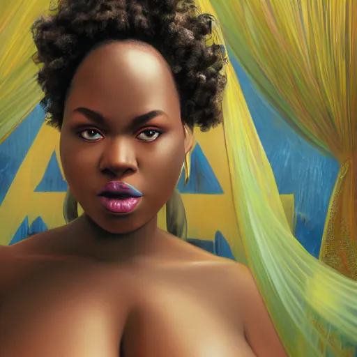 Prompt: stunning, coherent, beautiful painting, still of black bbw woman in wal-mart, follow shot, 3d, in the style of pixar, comic book style, 3d, highly detailed, highly detailed, sharp focus, bokeh, depth of field, 16k resolution, Unreal Engine 5, coherent, cinematic lighting, photorealistic, by Zhang Jingna