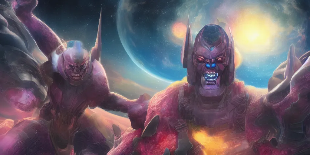 Image similar to Galactus is eating planet Earth, hyperdetailed, artstation, cgsociety, 8k