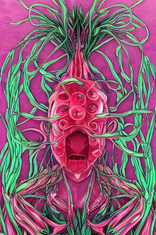 Image similar to radish humanoid, symmetrical, highly detailed, digital art, sharp focus, trending on art station, anime art style