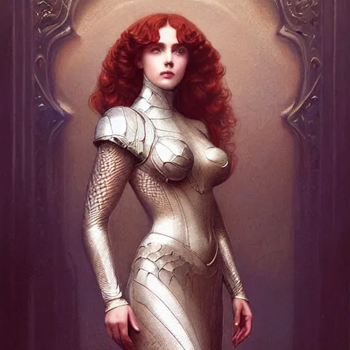 Prompt: beautiful striking Pre-Raphaelite Princess Peach wearing a suit of dragon scale armor, by Artgerm and Greg Rutkowski, pale, intricate, elegant, highly detailed, digital painting