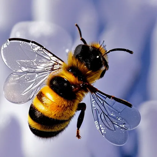 Image similar to a bee frozen in ice