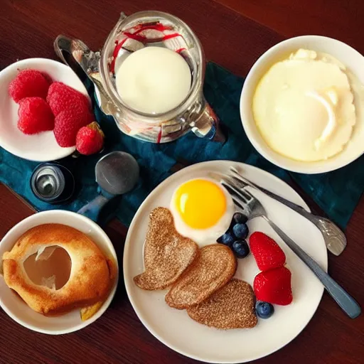 Prompt: perfect american breakfast!!!