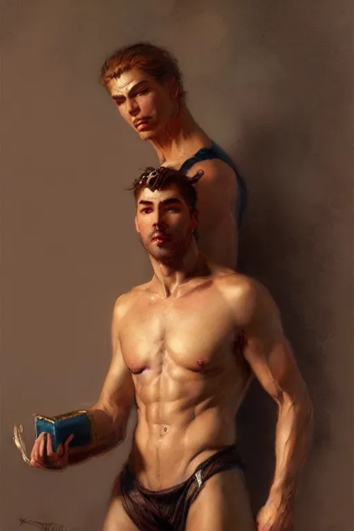 Prompt: attractive male, character design, painting by gaston bussiere, greg rutkowski, katsuya terada, frank frazetta, tom of finland, trending on artstation